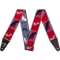 Fender Weighless 2" Monogram Strap Red/White/Blue