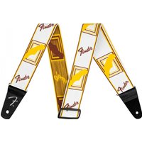 Fender Weighless 2" Monogram Strap White/Brown/Yellow