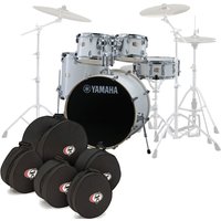 Yamaha Stage Custom – 5-teiliger 20-Birkenkesselsatz mit Taschen Pure White