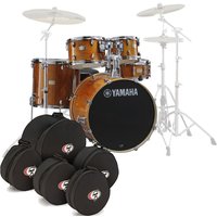 Yamaha Stage Custom – 5-teiliger 20-Birkenkesselsatz mit Taschen Honey Amber