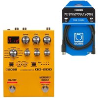 Boss OD-200 Hybrid Drive-Pedal mit MIDI-Verbindungskabel