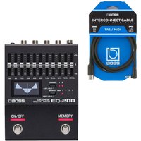 Boss EQ-200 Grafik-Equalizer-Pedal mit MIDI-Verbindungskabel