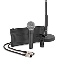 Shure SM58 Dynamisches Gesangsmikrofon mit Tischstativ und Kabel