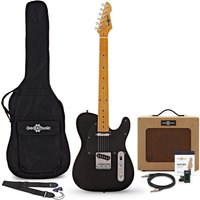 Knoxville-E-Gitarre Schwarz im Paket mit Verstärker