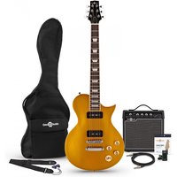 New Jersey Select Gitarre von Gear4music Glorious Gold im Paket mit 15-Watt-Verstärker