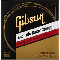 Gibson 80/20 Bronze Coated Ultra Light Akustik-Saiten 11-52