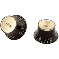 Gibson Top Hat Regler mit goldenem Metalleinsatz 4er-Set Schwarz