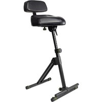 Gravity FMSEAT1BR Höhenverstellbarer Hocker mit Fuß und Rückenlehne