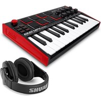 Akai Professionelle MPK Mini MK3 mit Kopfhörer Shure SRH240A
