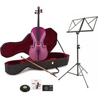 Halbes Student-Cello violett mit Kasten und Anfängerpaket