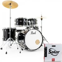 Pearl Roadshow 5-teiliges Fusion-Drumset mit Sabian-Becken Jet Black