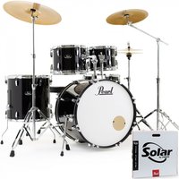 Pearl Roadshow 5-teiliges USA-Fusion-Drumset mit 3 Sabian-Becken Jet Black