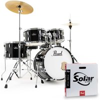 Pearl Roadshow 5-teiliges Kompakt-Drumset mit Sabian-Becken Jet Black