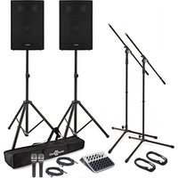 SubZero C15A Aktives PA-System mit Mikrofonen Stativen und Mischpult