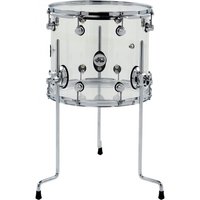 DW Design Series 14 x 12" Floor Tom Nahtloses Acryl Klar