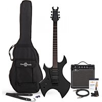 Harlem X Linkshänder E-Gitarre + 15-Watt-Verstärker mit Zubehör Schwarz