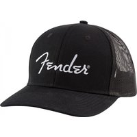 Fender Silver Logo Snapback Kappe Schwarz Einheitsgröße