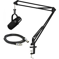 Shure MV7X XLR Podcast-Mikrofon mit Studioarm und Kabel