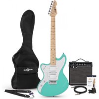 Seattle Linkshänder-E-Gitarre Seafoam Green im Paket mit Verstärker