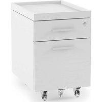 BDI Centro 6407 Mobile File Pedestal, Satin White on Oak