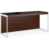 BDI Sequel 20 6101 Desk Chocolate Stained Walnut with Satin Nickel Legs