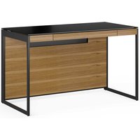 BDI Sequel 20 6103 Compact Desk w/ Black Steel Legs, Natural Walnut