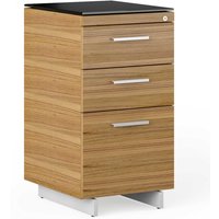 BDI Sequel 20 6114 3 Drawer File Cabinet, Natural Walnut w/Nickel