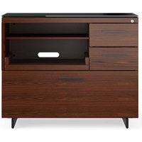 BDI Sequel 20 6117 M/function Cabinet, Choc Stained W/Nut w/Blk Steel