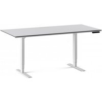 BDI Centro 6452-2 Lift Standing Desk Smooth Satin White / Grey Glass