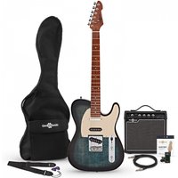 Knoxville Select E-Gitarre SSS Denim Burst im Paket mit Verstärker