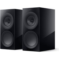 KEF R3 Meta Bookshelf Speakers, Black with Terminated AudioQuest Rocket 11 Speaker Cables