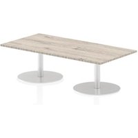 Italia 1600x800mm Poseur Rectangular Table Grey Oak Top 475mm High Leg