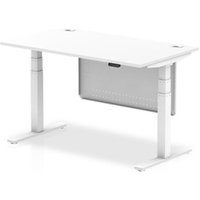 Air Modesty 1400 x 800mm Height Adjustable Office Desk White Top Cable
