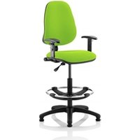 Eclipse Plus I Lever Task Operator Chair Green + Arms Draughtsman Kit