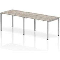 Evolve Plus 1200mm Single Row 2 Person Desk Grey Oak Top Silver Frame