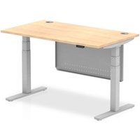 Air Modesty 1400 x 800mm Height Adjustable Office Desk Maple Top Cable