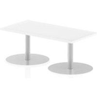 Italia 1200 x 600mm Poseur Rectangular Table White Top 475mm High Leg