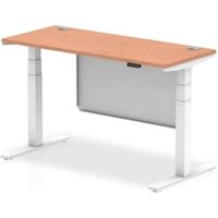 Air Modesty 1400 x 600mm Height Adjustable Office Desk Beech Top Cable