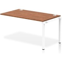 Impulse Bench Single Row Ext Kit 1400 White Frame Bench Desk Walnut