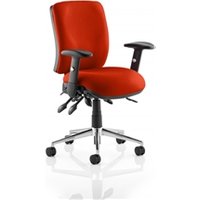 Chiro Medium Back Task Operators Chair Height Adjustable Arms - Tabasco Orange