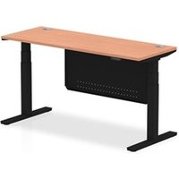 Air Modesty 1600 x 600mm Height Adjustable Office Desk Beech Top Cable