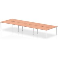 Evolve Plus 1600mm B2B 6 Person Office Bench Desk Beech Top White