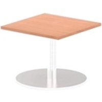 Italia 600mm Square Coffee Table Beech Top 475mm High Silver Leg