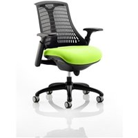 Flex Task Operator Chair Black Frame Black Back Bespoke Colour Seat myrrh Green