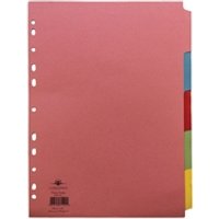 Concord Pastel A4 5-PART Sub Dvdrs - Binders & Dividers - Subject Dividers