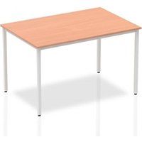 Impulse 1200mm Straight Table Beech Top Silver Box Frame Leg BF00102