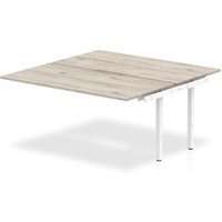 Evolve Plus 1400mm B2B Office Bench Desk Ext Kit Grey Oak Top White