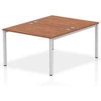 Impulse Bench B2B 2 Person 1200 Silver Frame Office Bench Desk Walnut
