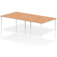 Impulse Bench B2B 4 Person 1600 White Frame Office Bench Desk Oak