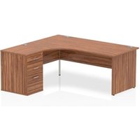 Impulse 1800mm Left Crescent Office Desk Walnut Top Panel End Leg